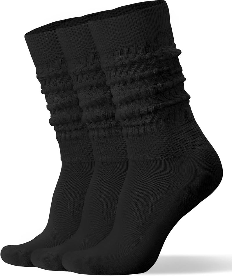 AugRing Store Womens Slouch Scrunch Socks Retro Knee High Soft Stack Chunky Cozy Boot Socks For Women Size 6-11 - Image 1